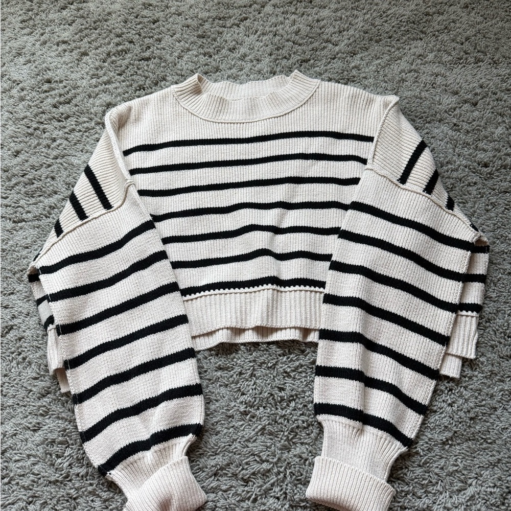 Free People Cream Knit Sweater